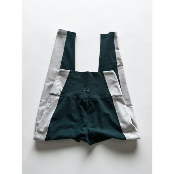 Beyond Yoga Pants - Beyond Yoga Womens High Waisted Colorblock Leggings Green Gray Size M